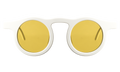 Front view of Marlene Sunglasses in White/Honey See Through