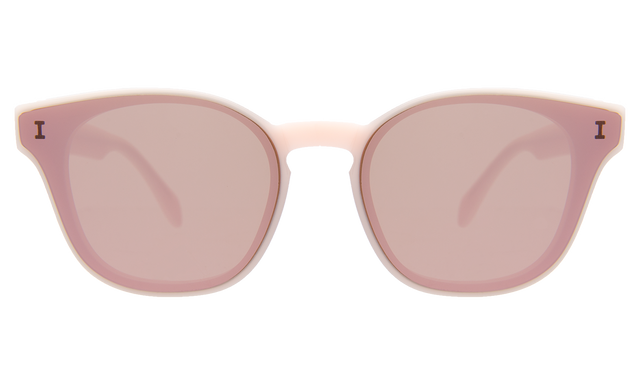 Martinique Sunglasses front view in Cotton Candy Rose Flat Mirror