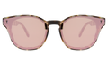 Front view of Martinique Sunglasses in White Tortoise/Rose Flat Mirror