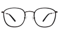Front view of Mayfair Optical in Black/Gunmetal/Optical