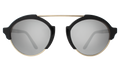 Front view of Milan III Sunglasses in Black/Silver Mirror