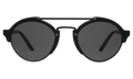 Front view of Milan II Sunglasses in All Black/Grey