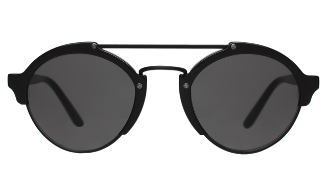 Milan II Sunglasses front view in All Black Grey