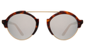 Front view of Milan III Sunglasses in Havana/Silver Mirror
