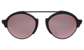 Front view of Milan III Sunglasses in Matte Black/Rose Mirror