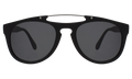 Front view of Monaco Sunglasses in All Black/Grey