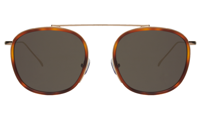 Mykonos Ace Sunglasses Side Profile in Havana/Gold / Grey Flat