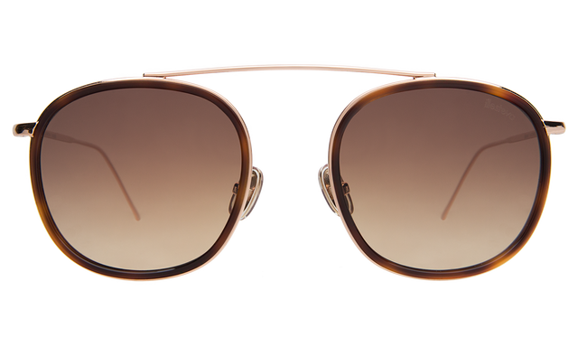 Mykonos Ace Sunglasses in Havana/Rose Gold with Brown Flat Gradient