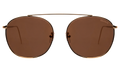 Front view of Mykonos II Sunglasses in Rose Gold/Mocha Flat Mirror