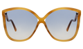 Front view of Nancy Sunglasses in Caramel Havana/Sky See Through