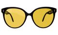 Front view of Nantucket Sunglasses in Black/Honey See Through