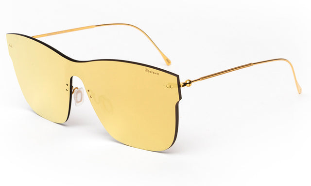 Newbury Mask Sunglasses Side Profile in Bright Gold Bright Gold