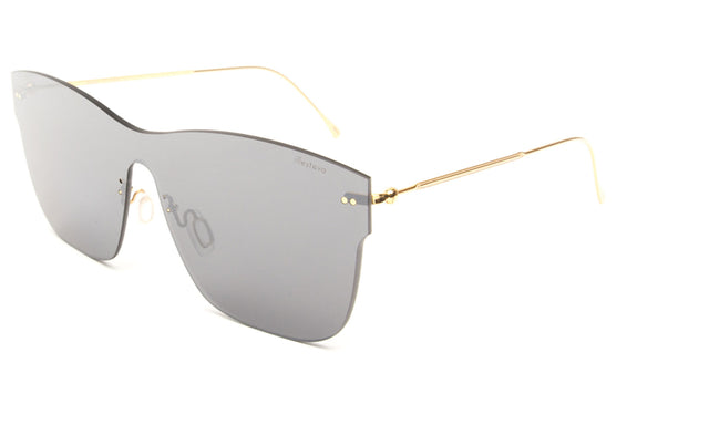 Newbury Mask Sunglasses Side Profile in Metal Metal