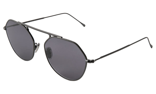 Nicosia 57 Sunglasses side view in Gunmetal / Grey Flat