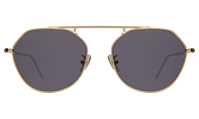 Nicosia Sunglasses in Gold with Grey Flat