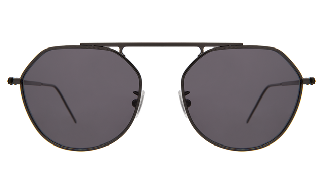 Nicosia Sunglasses front view in Gunmetal with Grey Flat