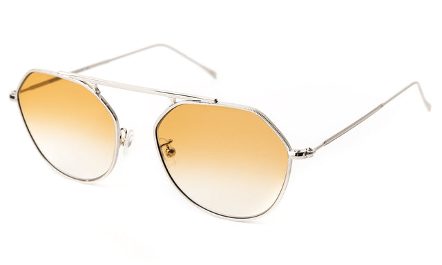  Nicosia Sunglasses side view in Silver with Mustard Flat Gradient Lenses