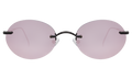 Front view of Nicotera Sunglasses in Black/Bright Rose Mirror