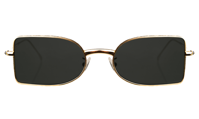  Nostrand Sunglasses front view in Gold with Grey