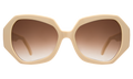 Front view of Oma Sunglasses in Nude/Orange/Brown Gradient
