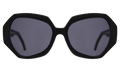 Front view of Oma Sunglasses in Matte Black/Matte White Tortoise/Grey