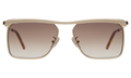 Front view of PCH Sunglasses in Gold/Brown Flat Gradient