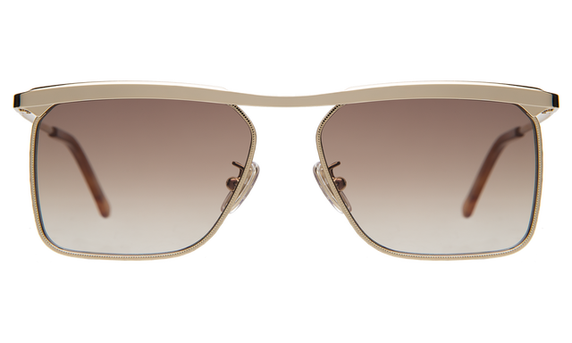 PCH Sunglasses front view in Gold with Brown Flat Gradient Lenses