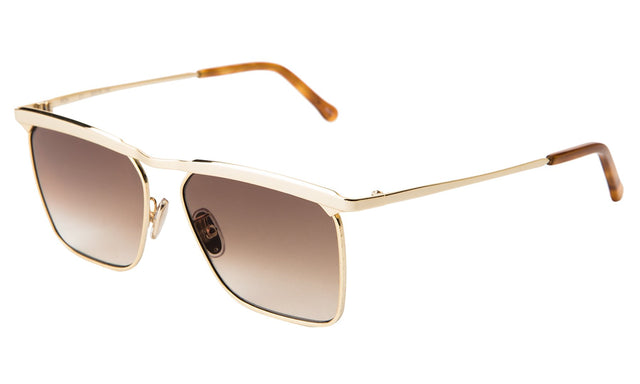 PCH Sunglasses side view in Gold / Brown Flat Gradient Lenses