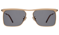 Front view of PCH Sunglasses in Rose Gold/Grey Flat