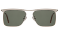 Front view of PCH Sunglasses in Silver/Olive Flat