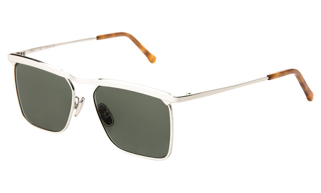 PCH Sunglasses side view in Silver / Olive Flat Lenses