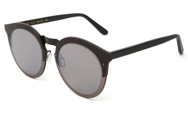 Palermo Sunglasses side view in Matte Black / Grey Flat