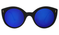 Front view of Palm Beach Sunglasses in Black/Violet Mirror