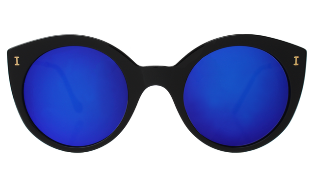 Palm Beach Sunglasses in Black Violet Mirror