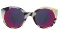 Front view of Palm Beach Sunglasses in Horn/Pink Mirror