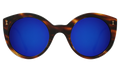 Front view of Palm Beach Sunglasses in Sand/Violet Mirror