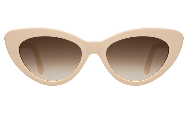 Pamela Sunglasses front view in Cream with Brown Flat Gradient