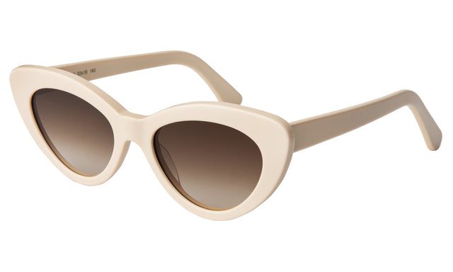 Pamela Sunglasses side view in Cream / Brown Flat Gradient