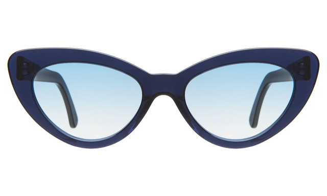 Pamela Sunglasses in Navy with Ocean Flat Gradient See Through