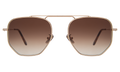 Front view of Patmos Sunglasses in Rose Gold/Brown Flat Gradient