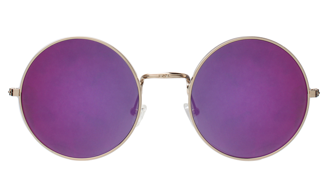 Porto Cervo Sunglasses front view in Gold Pink Mirror