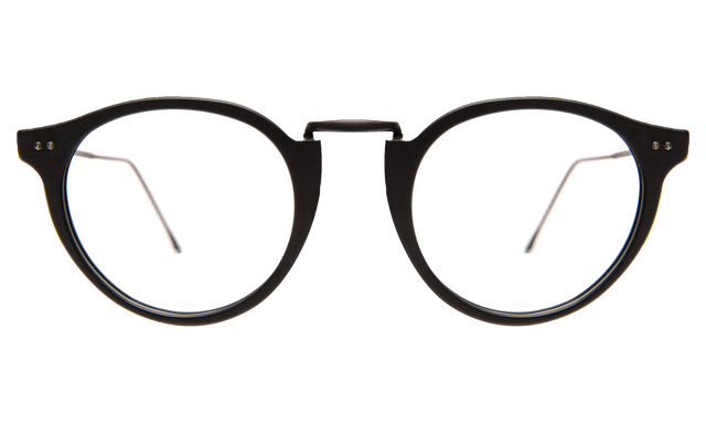 Portofino Optical front view in Matte Black Optical