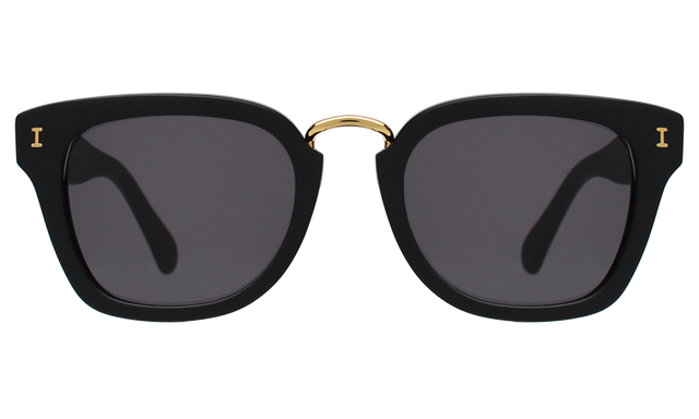  Positano Sunglasses in Matte Black/Gold with Grey