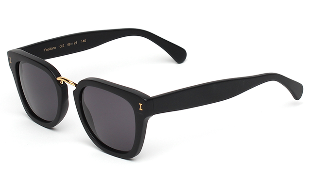  Positano Sunglasses Side Profile in Matte Black / Gold