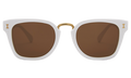 Front view of Positano Sunglasses in White/Brown