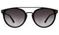 Front view of Puglia Sunglasses in Black/Grey Flat Gradient