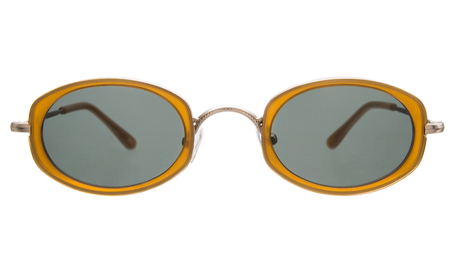 Ravello Sunglasses front view in Mustard/Matte Silver Olive