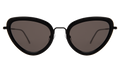 Front view of Rebecca Ace Sunglasses in Black/Matte Black/Grey