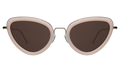 Front view of Rebecca Ace Sunglasses in Cotton Candy/Silver/Grey