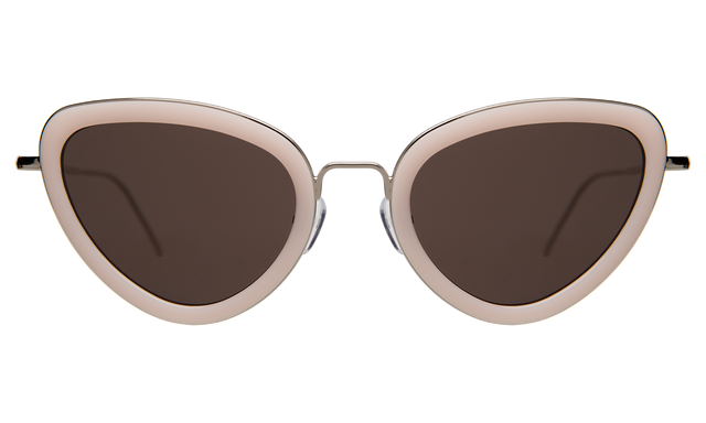  Rebecca Ace Sunglasses front view in Cotton Candy with Silver